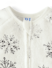Baby And Toddler Girls Foil Snowflake Fleece Footed One Piece Pajamas