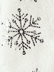 Baby And Toddler Girls Foil Snowflake Fleece Footed One Piece Pajamas