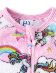 Pyjama une pièce licorne pour bébés et petites filles - Polaire douce