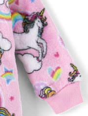 Pyjama une pièce licorne pour bébés et petites filles - Polaire douce