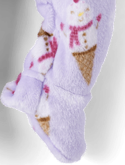 Pyjama une pièce en polaire à motif bonhomme de neige et glace pour bébés et petites filles