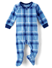Baby And Toddler Boys Plaid Microfleece Footed One Piece Pajamas