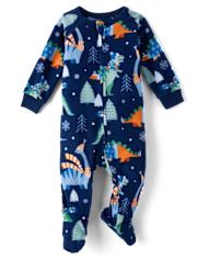Baby And Toddler Boys Dino Microfleece Footed One Piece Pajamas
