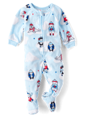 Baby And Toddler Boys Winter Animal Microfleece Footed One Piece Pajamas