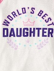 Girls World's Best Daughter Snug Fit Cotton Pajamas