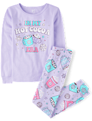 Girls Hot Cocoa Era Snug Fit Cotton Pajamas