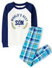 Boys World's Best Son Snug Fit Cotton Pajamas