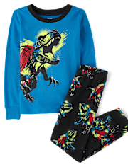 Boys Dino Snug Fit Cotton Pajamas
