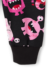 Pyjama en coton ajusté « Monstres de maman » pour bébés et petites filles