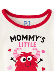 Pyjama en coton ajusté « Monstres de maman » pour bébés et petites filles