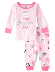 Baby And Toddler Girls Princess Era Snug Fit Cotton Pajamas
