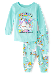 Baby And Toddler Girls Unicorn Snug Fit Cotton Pajamas