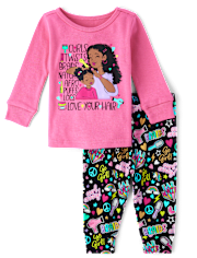 Pyjama en coton ajusté pour bébé et petite fille Love Your Hair