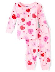 Baby And Toddler Girls Heart Snug Fit Cotton Pajamas