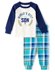 Baby And Toddler Boys World's Best Son Snug Fit Cotton Pajamas