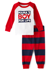 Baby And Toddler Boys Mama's Boy Snug Fit Cotton Pajamas