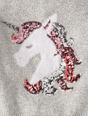 Girls Sequin Graphic Sweater