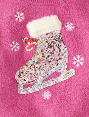 Girls Sequin Graphic Sweater