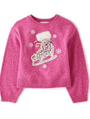 Girls Sequin Graphic Sweater
