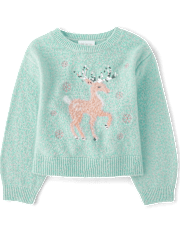 Girls Sequin Graphic Sweater