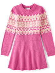 Girls Heart Fairisle Sweater Dress