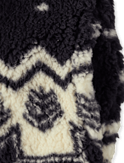 Girls Print Sherpa Zip Up Jacket
