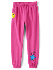 Girls Graphic Fleece Jogger Pants