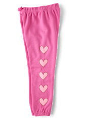 Girls Heart Fleece Jogger Pants