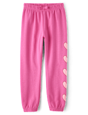 Girls Heart Fleece Jogger Pants