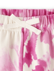 Girls Tie Dye Fleece Jogger Pants