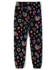 Girls Print Fleece Jogger Pants