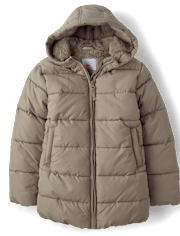 Girls Quilted Midi Puffer Jacket