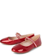 Girls Jeweled Glitter Ballet Flats