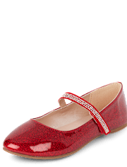 Girls Jeweled Glitter Ballet Flats