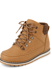 Boys Contrast Cuff Lace Up Boots