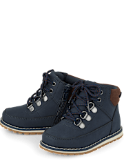 Toddler Boys Contrast Cuff Lace Up Boots