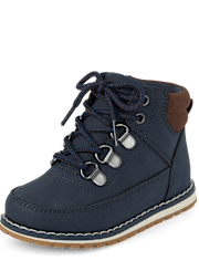 Toddler Boys Contrast Cuff Lace Up Boots