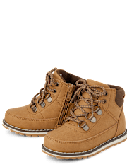 Toddler Boys Contrast Cuff Lace Up Boots