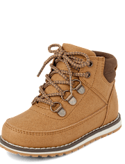 Toddler Boys Contrast Cuff Lace Up Boots