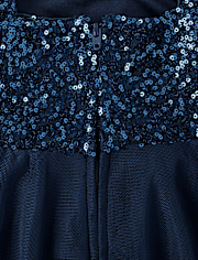 Girls Sequin Mesh Fit & Flare Dress