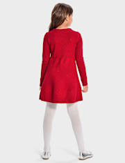 Fille Strass tricot câblé Robe chandail