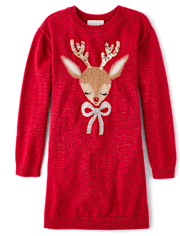 Fille Paillettes Renne Robe pull