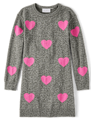Robe pull coeur pour fille