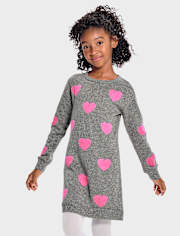 Robe pull coeur pour fille