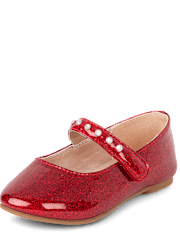 Toddler Girls Jeweled Glitter Ballet Flats