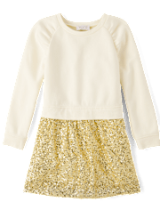 Girls Sequin Sweatshirt Dress