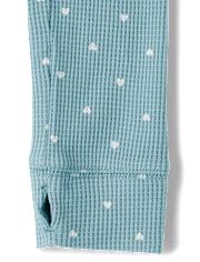 Girls Print Thermal Henley Top