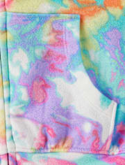 Girls Tie Dye Fleece Zip Up Hoodie