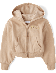 Girls Graphic Cozy Zip Up Hoodie