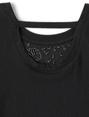 Girls Sequin Bar Back Graphic Top
